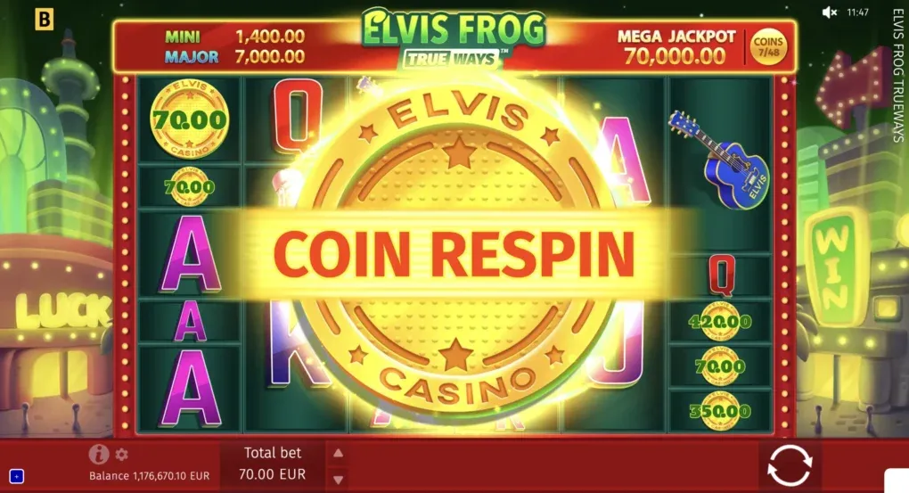 Elvis Frog TRUEWAYS official bonus screen