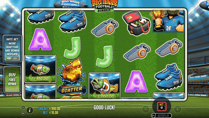 Big Bass Football Bonanza official animated gameplay preview