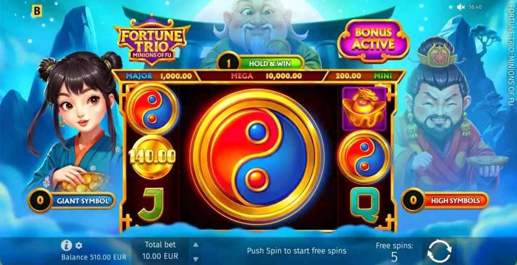 Fortune Trio: Minions of Fu official Giant Symbol feature screen