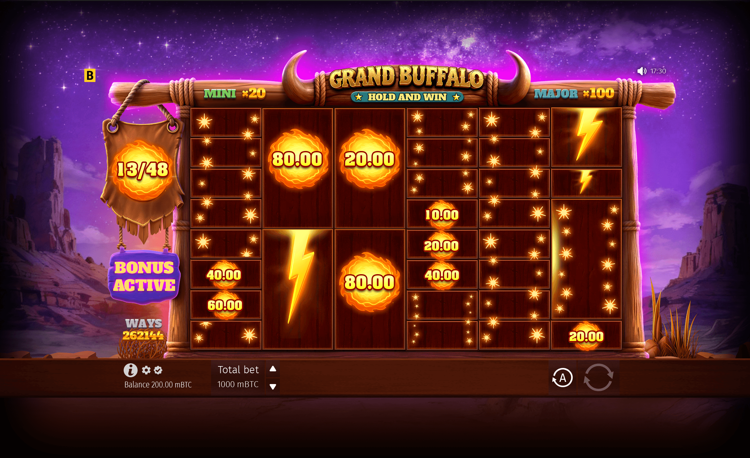 Grand Buffalo Hold and Win official Coin Respin feature screen