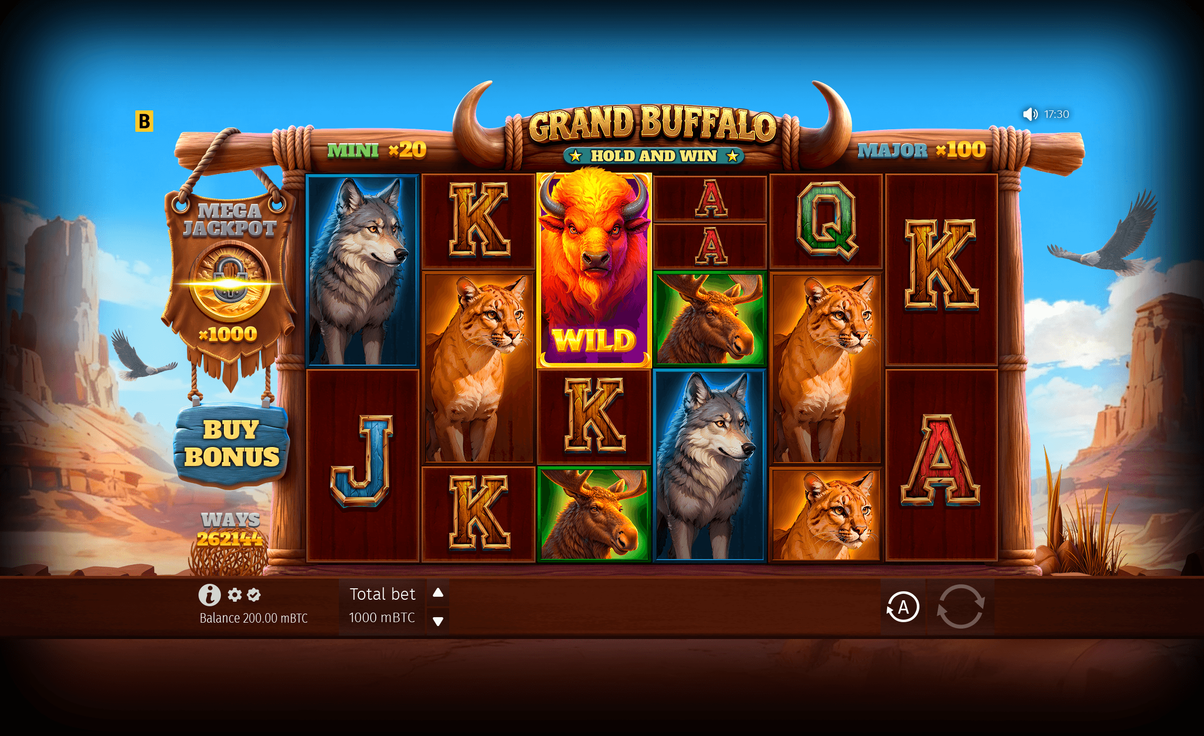 Grand Buffalo Hold and Win official base-game screen
