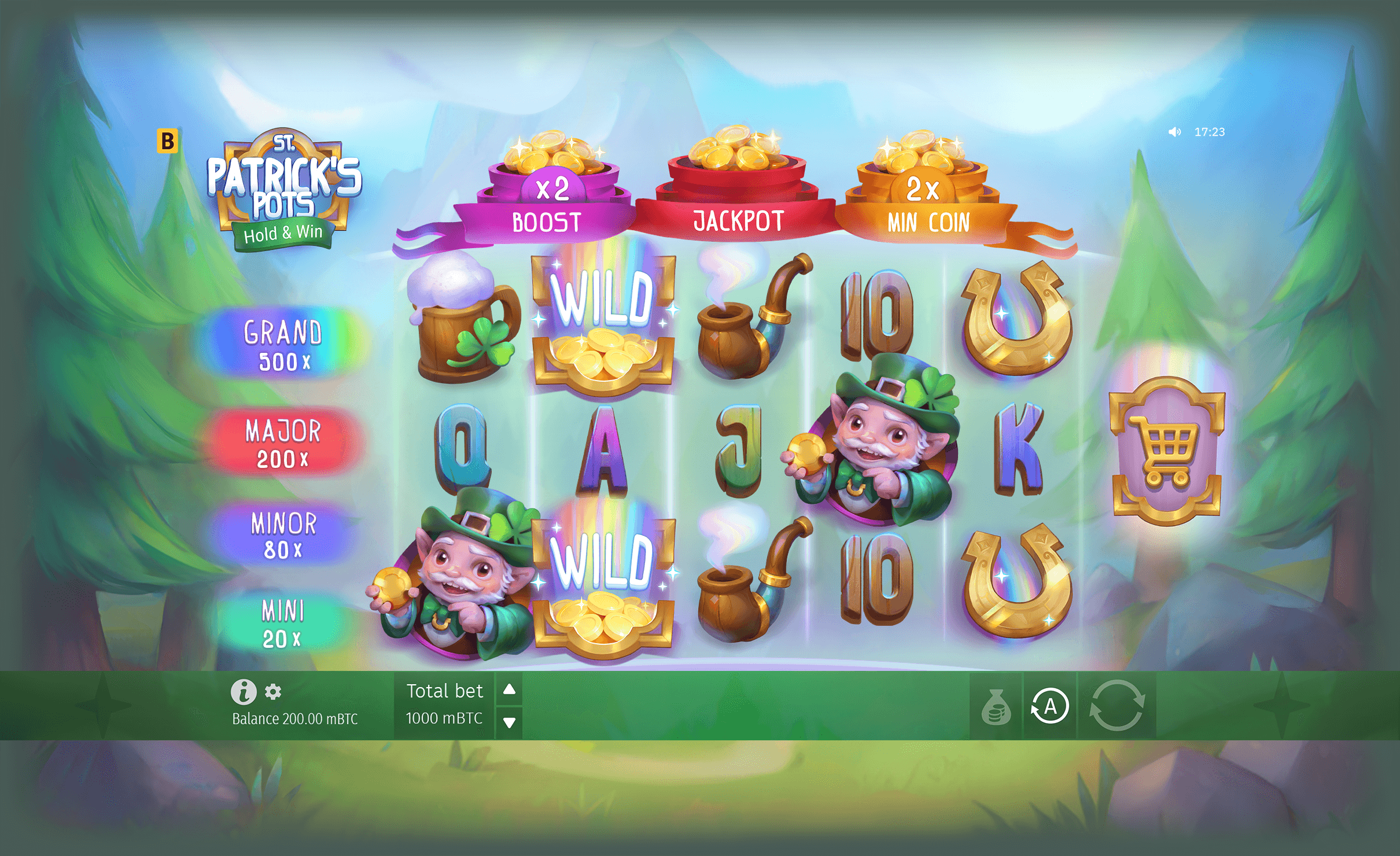 St. Patrick's Pots base game with three feature pots