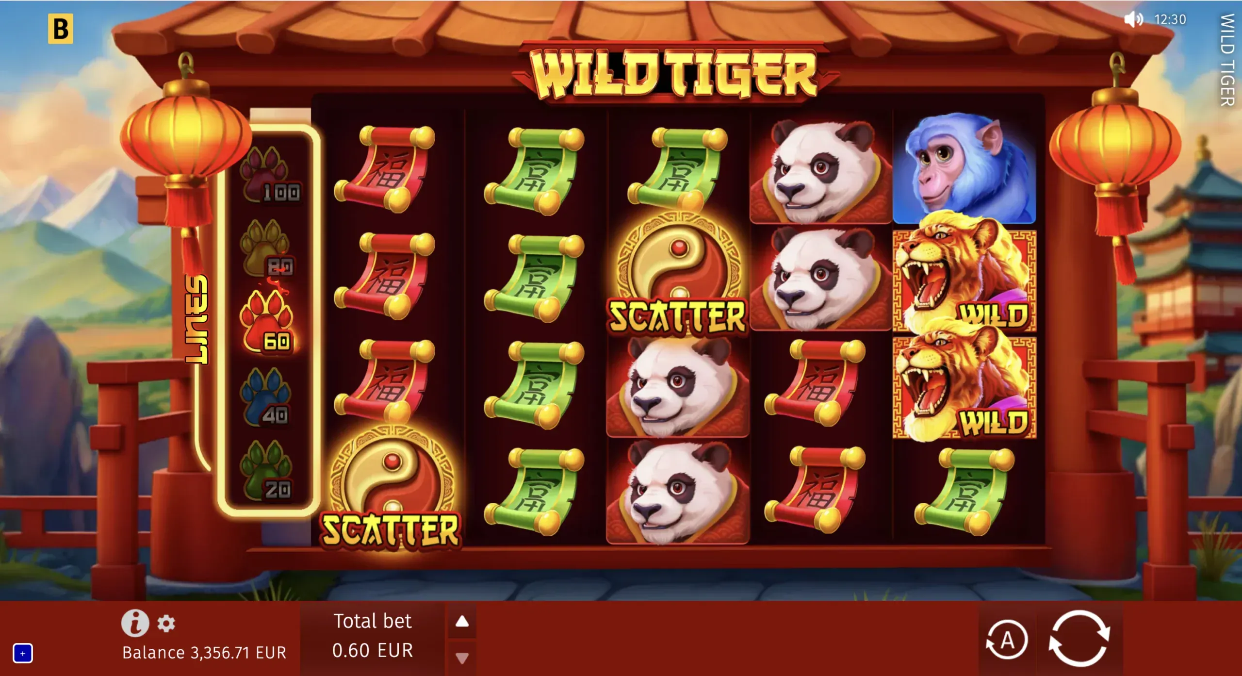 Wild Tiger official main game with selectable lines